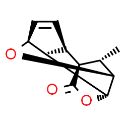 ChemSpider 2D Image | (1R,2R,3R,6S,8R,9S,10S)-9-Methyl-7,12-dioxatetracyclo[6.4.0.0~2,6~.0~3,10~]dodec-4-en-11-one | C11H12O3