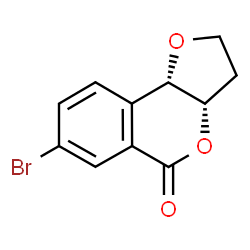 ChemSpider 2D Image | (3aS,9bS)-7-Bromo-2,3,3a,9b-tetrahydro-5H-furo[3,2-c]isochromen-5-one | C11H9BrO3
