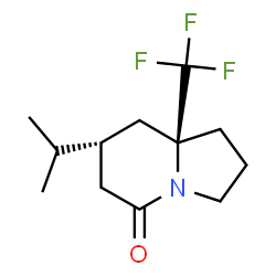 ChemSpider 2D Image | (7R,8aS)-7-Isopropyl-8a-(trifluoromethyl)hexahydro-5(1H)-indolizinone | C12H18F3NO