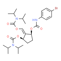 ChemSpider 2D Image | (1S,2Z,3R)-3-[(Diisopropylcarbamoyl)oxy]-2-{[(diisopropylcarbamoyl)oxy]methylene}cyclopentyl (4-bromophenyl)carbamate | C27H40BrN3O6