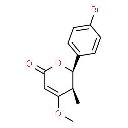 ChemSpider 2D Image | (5R,6R)-6-(4-Bromophenyl)-4-methoxy-5-methyl-5,6-dihydro-2H-pyran-2-one | C13H13BrO3