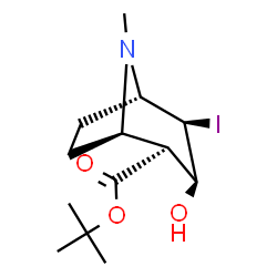 ChemSpider 2D Image | 2-Methyl-2-propanyl (1R,2S,3S,4R,5S)-3-hydroxy-4-iodo-8-methyl-8-azabicyclo[3.2.1]octane-2-carboxylate | C13H22INO3
