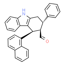 ChemSpider 2D Image | (2S,3R,4S)-4-(1-Naphthyl)-2-phenyl-2,3,4,9-tetrahydro-1H-carbazole-3-carbaldehyde | C29H23NO