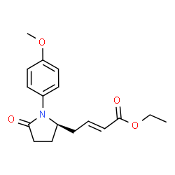 ChemSpider 2D Image | Ethyl (2E)-4-[(2R)-1-(4-methoxyphenyl)-5-oxo-2-pyrrolidinyl]-2-butenoate | C17H21NO4