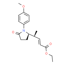 ChemSpider 2D Image | Ethyl (2E,4S)-4-[(2R)-1-(4-methoxyphenyl)-5-oxo-2-pyrrolidinyl]-2-pentenoate | C18H23NO4