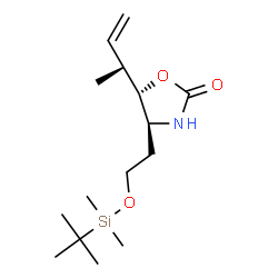 ChemSpider 2D Image | (4S,5S)-5-[(2S)-3-Buten-2-yl]-4-(2-{[dimethyl(2-methyl-2-propanyl)silyl]oxy}ethyl)-1,3-oxazolidin-2-one | C15H29NO3Si