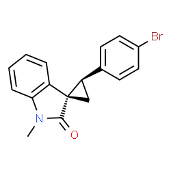 ChemSpider 2D Image | (1S,2R)-2-(4-Bromophenyl)-1'-methylspiro[cyclopropane-1,3'-indol]-2'(1'H)-one | C17H14BrNO