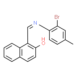 ChemSpider 2D Image | 1-{(Z)-[(2-Bromo-4-methylphenyl)imino]methyl}-2-naphthol | C18H14BrNO
