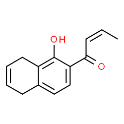 ChemSpider 2D Image | (2Z)-1-(1-Hydroxy-5,8-dihydro-2-naphthalenyl)-2-buten-1-one | C14H14O2