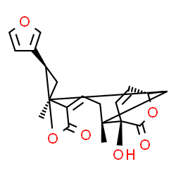 ChemSpider 2D Image | (1R,2R,3S,5R,11R,12R)-5-(3-Furyl)-12-hydroxy-3,11-dimethyl-6,14-dioxatetracyclo[10.2.2.0~2,11~.0~3,8~]hexadeca-8,15-diene-7,13-dione | C20H20O6