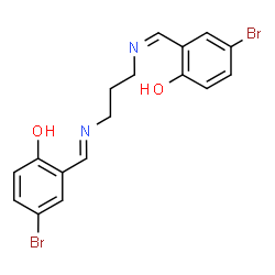 ChemSpider 2D Image | 4-Bromo-2-[(E)-({3-[(Z)-(5-bromo-2-hydroxybenzylidene)amino]propyl}imino)methyl]phenol | C17H16Br2N2O2