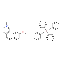 ChemSpider 2D Image | 4-[(Z)-2-(4-Methoxyphenyl)vinyl]-1-methylpyridinium tetraphenylborate(1-) | C39H36BNO