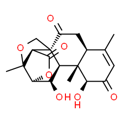 ChemSpider 2D Image | (5R,8S,9R,10R,11S,12S,16S)-9,12-Dihydroxy-4,11,15-trimethyl-3,7-dioxapentacyclo[8.8.0.0~1,5~.0~4,8~.0~11,16~]octadec-14-ene-6,13,18-trione | C19H22O7