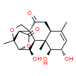 ChemSpider 2D Image | (5R,8S,9R,10R,11S,12S,13S,16S)-9,12,13-Trihydroxy-4,11,15-trimethyl-3,7-dioxapentacyclo[8.8.0.0~1,5~.0~4,8~.0~11,16~]octadec-14-ene-6,18-dione | C19H24O7
