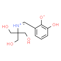 ChemSpider 2D Image | 2-[(Z)-{[1,3-Dihydroxy-2-(hydroxymethyl)-2-propanyl]iminio}methyl]-6-hydroxyphenolate | C11H15NO5