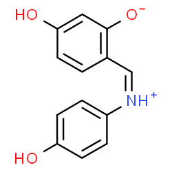 ChemSpider 2D Image | 5-Hydroxy-2-{(Z)-[(4-hydroxyphenyl)iminio]methyl}phenolate | C13H11NO3