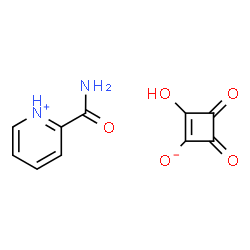 ChemSpider 2D Image | 2-Carbamoylpyridinium 2-hydroxy-3,4-dioxo-1-cyclobuten-1-olate | C10H8N2O5