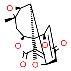 ChemSpider 2D Image | (2R,4R,5S,7S,9S,13R,14R)-7-Methyl-12-methylene-3,6,10,15-tetraoxapentacyclo[12.2.1.0~2,4~.0~5,7~.0~9,13~]heptadec-1(17)-ene-11,16-dione | C15H14O6