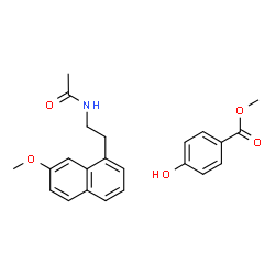 ChemSpider 2D Image | Methyl 4-hydroxybenzoate - N-[2-(7-methoxy-1-naphthyl)ethyl]acetamide (1:1) | C23H25NO5