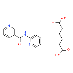 ChemSpider 2D Image | Hexanedioic acid - N-(2-pyridinyl)nicotinamide (1:1) | C17H19N3O5