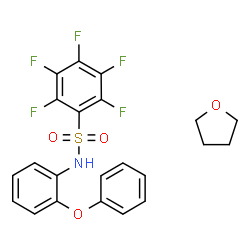 ChemSpider 2D Image | 2,3,4,5,6-Pentafluoro-N-(2-phenoxyphenyl)benzenesulfonamide - tetrahydrofuran (1:1) | C22H18F5NO4S