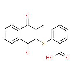 ChemSpider 2D Image | 2-[(3-Methyl-1,4-dioxo-1,4-dihydro-2-naphthalenyl)sulfanyl]benzoic acid | C18H12O4S