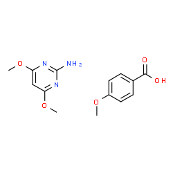ChemSpider 2D Image | 4-Methoxybenzoic acid - 4,6-dimethoxy-2-pyrimidinamine (1:1) | C14H17N3O5