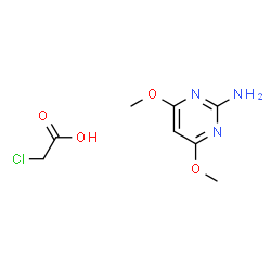 ChemSpider 2D Image | Chloroacetic acid - 4,6-dimethoxy-2-pyrimidinamine (1:1) | C8H12ClN3O4