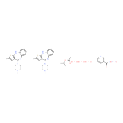 ChemSpider 2D Image | isopropyl acetate;2-methyl-4-(4-methylpiperazin-1-yl)-10H-thieno[2,3-b][1,5]benzodiazepine;pyridine-3-carboxamide;tetrahydrate | C45H64N10O7S2