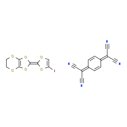 ChemSpider 2D Image | 2,2'-(2,5-Cyclohexadiene-1,4-diylidene)dimalononitrile - 2-(4-iodo-1,3-dithiol-2-ylidene)-5,6-dihydro[1,3]dithiolo[4,5-b][1,4]dithiine (1:1) | C20H9IN4S6
