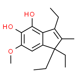 ChemSpider 2D Image | 1,1,3-Triethyl-6-methoxy-2-methyl-1H-indene-4,5-diol | C17H24O3
