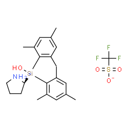 ChemSpider 2D Image | (2S)-2-[Hydroxy(dimesityl)silyl]pyrrolidinium trifluoromethanesulfonate | C23H32F3NO4SSi