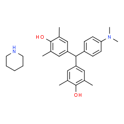 ChemSpider 2D Image | 4,4'-{[4-(Dimethylamino)phenyl]methylene}bis(2,6-dimethylphenol) - piperidine (1:1) | C30H40N2O2
