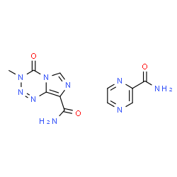 ChemSpider 2D Image | 2-Pyrazinecarboxamide - 3-methyl-4-oxo-3,4-dihydroimidazo[5,1-d][1,2,3,5]tetrazine-8-carboxamide (1:1) | C11H11N9O3