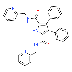 ChemSpider 2D Image | 3,4-Diphenyl-N,N'-bis(2-pyridinylmethyl)-1H-pyrrole-2,5-dicarboxamide | C30H25N5O2