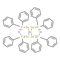 ChemSpider 2D Image | 2,2,4,4,8,8,10,10-octakis-phenyl-1,5$l^{3},7,11$l^{3}-tetraselena-3,9-diaza-2$l^{5},4$l^{5},8$l^{5},10$l^{5}-tetraphospha-6$l^{4}-manganaspiro[5.5]undeca-2,4,8,10-tetraene | C48H40MnN2P4Se4