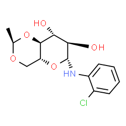 ChemSpider 2D Image | N-(2-Chlorophenyl)-4,6-O-[(1R)-ethylidene]-beta-D-glucopyranosylamine | C14H18ClNO5