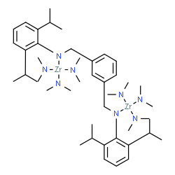 ChemSpider 2D Image | Zirconium(4+) dimethylazanide [1,3-phenylenebis(methylene)]bis[(2,6-diisopropylphenyl)azanide] (2:6:1) | C44H78N8Zr2
