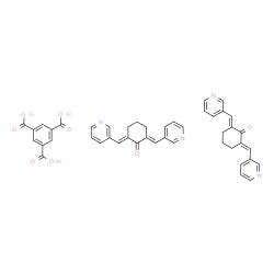 ChemSpider 2D Image | 1,3,5-Benzenetricarboxylic acid - (2E,6E)-2,6-bis(3-pyridinylmethylene)cyclohexanone (1:2) | C45H38N4O8