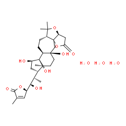 ChemSpider 2D Image | (3aS,5aR,7aS,7bR,8R,10S,10aS,12aR,13aS)-7b,8,12a-Trihydroxy-10-{(1R,2R)-1-hydroxy-1-[(2R)-4-methyl-5-oxo-2,5-dihydro-2-furanyl]-2-propanyl}-5,5,10a-trimethylhexadecahydro-2H-furo[3,2-b]indeno[4',5':5,
6]cyclohepta[1,2-c]furan-2-one trihydrate | C29H48O12