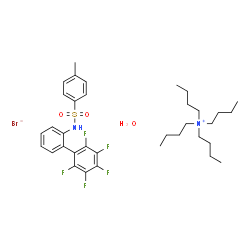 ChemSpider 2D Image | N,N,N-Tributyl-1-butanaminium bromide 4-methyl-N-(2',3',4',5',6'-pentafluoro-2-biphenylyl)benzenesulfonamide hydrate (1:1:1:1) | C35H50BrF5N2O3S