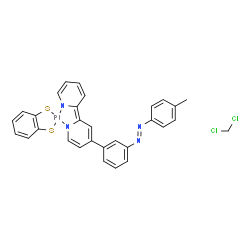 ChemSpider 2D Image | [1,2-Benzenedithiolato(2-)-kappa~2~S~1~,S~2~][4-{3-[(E)-(4-methylphenyl)diazenyl]phenyl}-2-(2(1H)-pyridinylidene-kappaN)-1,2-dihydropyridinato(2-)-kappaN]platinum - dichloromethane (1:1) | C30H24Cl2N4PtS2