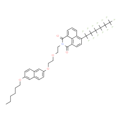 ChemSpider 2D Image | 2-[2-(2-{[6-(Hexyloxy)-2-naphthyl]oxy}ethoxy)ethyl]-6-(tridecafluorohexyl)-1H-benzo[de]isoquinoline-1,3(2H)-dione | C38H32F13NO5