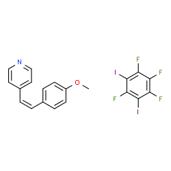 ChemSpider 2D Image | 4-[(Z)-2-(4-Methoxyphenyl)vinyl]pyridine - 1,2,3,5-tetrafluoro-4,6-diiodobenzene (1:1) | C20H13F4I2NO