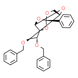 ChemSpider 2D Image | 3,4-Di-O-benzyl-1,2,6-O-(phenylmethylidyne)-beta-L-mannopyranose | C27H26O6