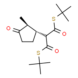 ChemSpider 2D Image | S~1~,S~3~-Bis(2-methyl-2-propanyl) [(1R,2S)-2-methyl-3-oxocyclopentyl]propanebis(thioate) | C17H28O3S2