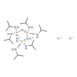 ChemSpider 2D Image | 2,2,4,4,6,6-Hexakis(isopropylamino)-1,3,5,2lambda~5~,4lambda~5~,6lambda~5~-triazatriphosphinine-1,3-diium dichloride (name for given tautomer) | C18H50Cl2N9P3