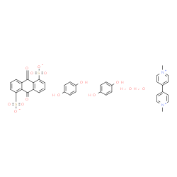 ChemSpider 2D Image | 1,1'-Dimethyl-4,4'-bipyridinium 9,10-dioxo-9,10-dihydro-1,5-anthracenedisulfonate - 1,4-benzenediol hydrate (1:1:2:2) | C38H36N2O14S2