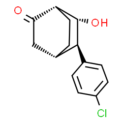 ChemSpider 2D Image | (1S,4R,5R,6R)-5-(4-Chlorophenyl)-6-hydroxybicyclo[2.2.2]octan-2-one | C14H15ClO2