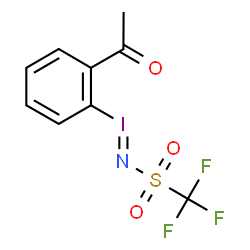 ChemSpider 2D Image | N-[(E)-(2-Acetylphenyl)-lambda~3~-iodanylidene]-1,1,1-trifluoromethanesulfonamide | C9H7F3INO3S